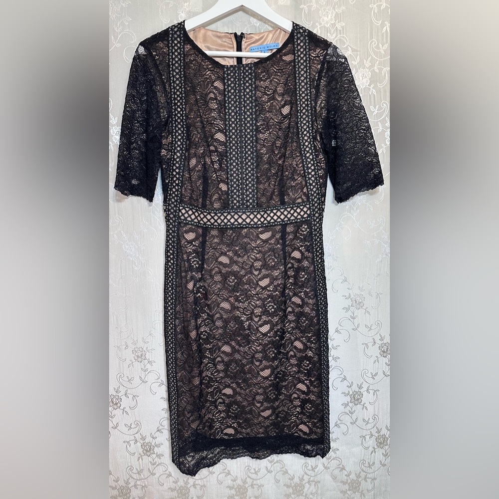 ANTONIO MELANI Black Lace Sleeve Dress - Picture 3 of 10